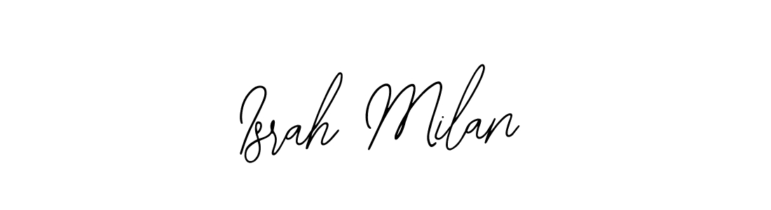 Use a signature maker to create a handwritten signature online. With this signature software, you can design (Bearetta-2O07w) your own signature for name Israh Milan. Israh Milan signature style 12 images and pictures png