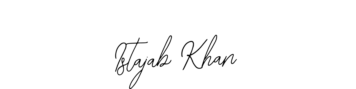 Bearetta-2O07w is a professional signature style that is perfect for those who want to add a touch of class to their signature. It is also a great choice for those who want to make their signature more unique. Get Istajab Khan name to fancy signature for free. Istajab Khan signature style 12 images and pictures png