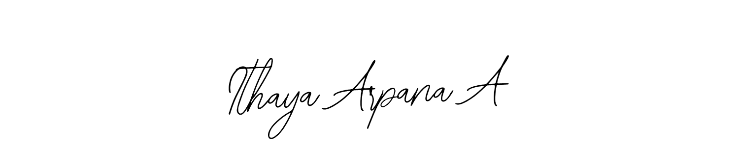 Bearetta-2O07w is a professional signature style that is perfect for those who want to add a touch of class to their signature. It is also a great choice for those who want to make their signature more unique. Get Ithaya Arpana A name to fancy signature for free. Ithaya Arpana A signature style 12 images and pictures png