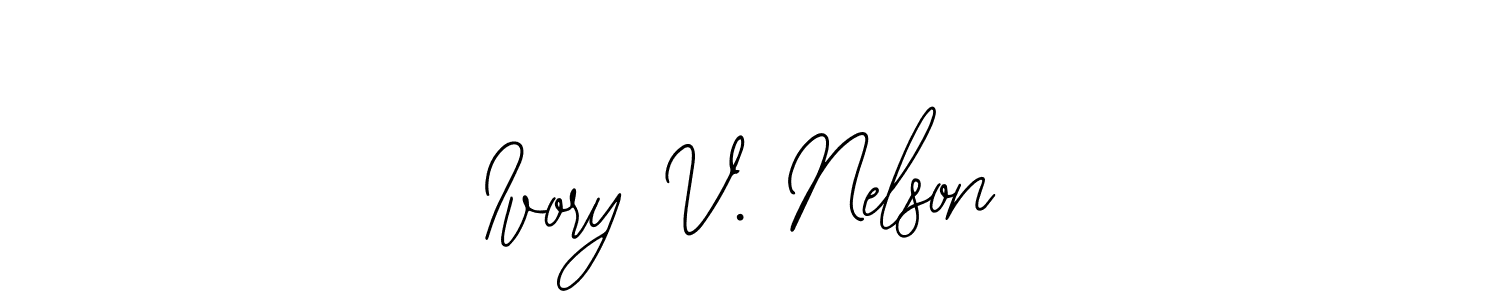 How to make Ivory V. Nelson name signature. Use Bearetta-2O07w style for creating short signs online. This is the latest handwritten sign. Ivory V. Nelson signature style 12 images and pictures png