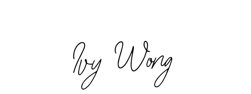 You should practise on your own different ways (Bearetta-2O07w) to write your name (Ivy Wong) in signature. don't let someone else do it for you. Ivy Wong signature style 12 images and pictures png