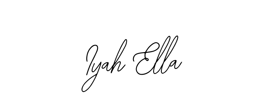 How to make Iyah Ella name signature. Use Bearetta-2O07w style for creating short signs online. This is the latest handwritten sign. Iyah Ella signature style 12 images and pictures png