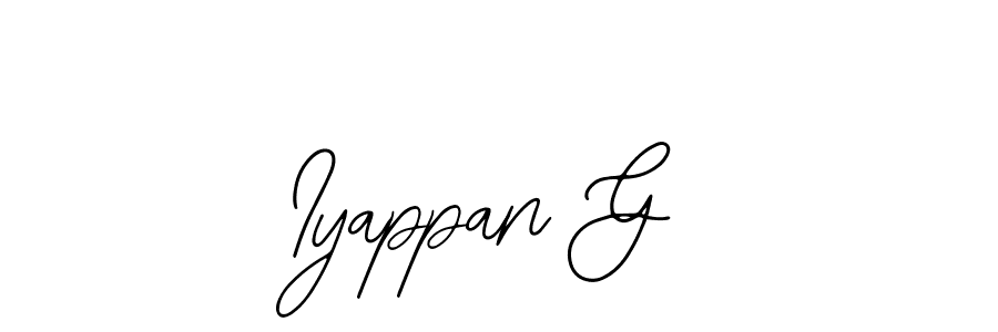 Design your own signature with our free online signature maker. With this signature software, you can create a handwritten (Bearetta-2O07w) signature for name Iyappan G. Iyappan G signature style 12 images and pictures png