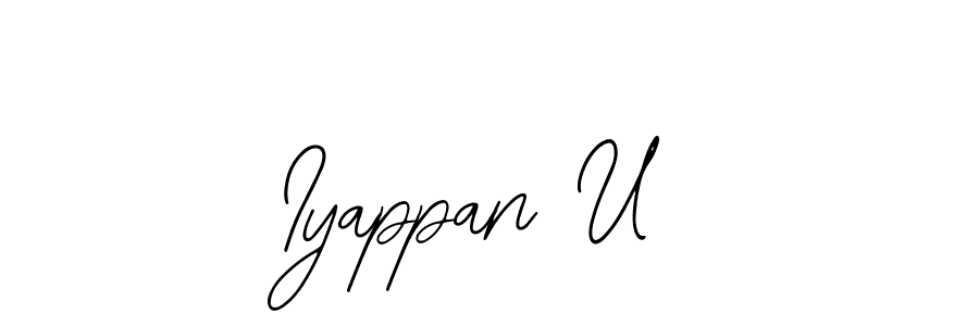 Use a signature maker to create a handwritten signature online. With this signature software, you can design (Bearetta-2O07w) your own signature for name Iyappan U. Iyappan U signature style 12 images and pictures png