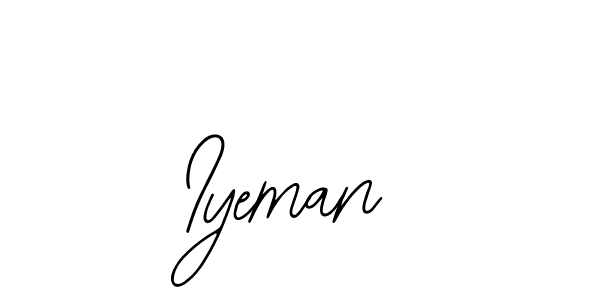 Use a signature maker to create a handwritten signature online. With this signature software, you can design (Bearetta-2O07w) your own signature for name Iyeman. Iyeman signature style 12 images and pictures png
