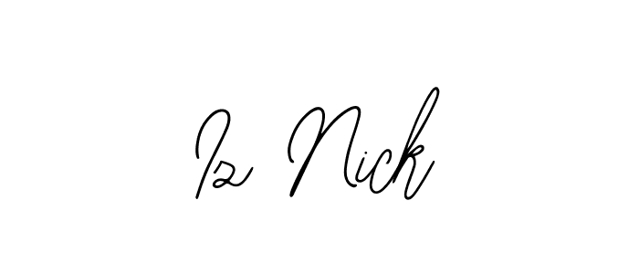 Use a signature maker to create a handwritten signature online. With this signature software, you can design (Bearetta-2O07w) your own signature for name Iz Nick. Iz Nick signature style 12 images and pictures png
