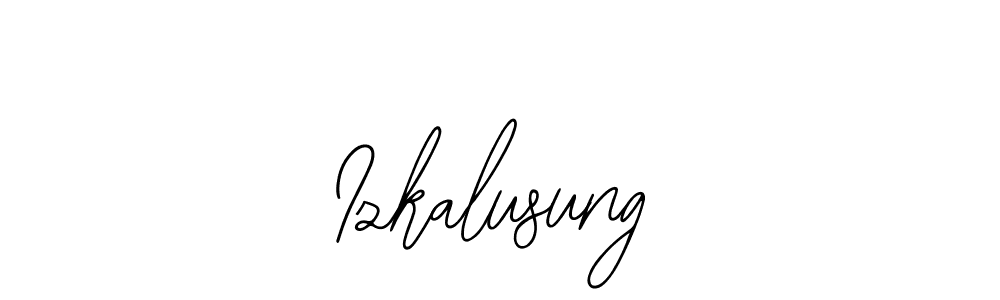 Use a signature maker to create a handwritten signature online. With this signature software, you can design (Bearetta-2O07w) your own signature for name Izkalusung. Izkalusung signature style 12 images and pictures png
