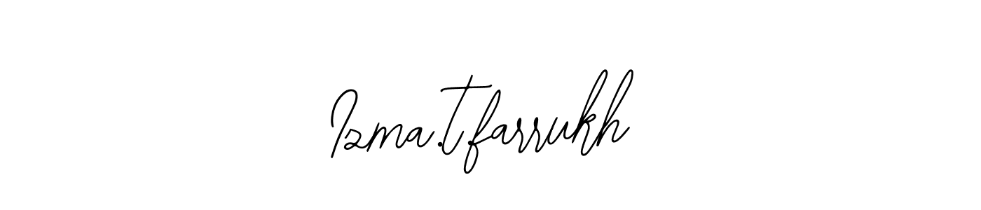 if you are searching for the best signature style for your name Izma.t.farrukh. so please give up your signature search. here we have designed multiple signature styles  using Bearetta-2O07w. Izma.t.farrukh signature style 12 images and pictures png