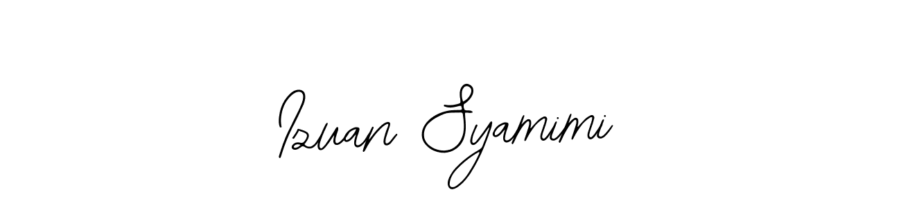 Similarly Bearetta-2O07w is the best handwritten signature design. Signature creator online .You can use it as an online autograph creator for name Izuan Syamimi. Izuan Syamimi signature style 12 images and pictures png