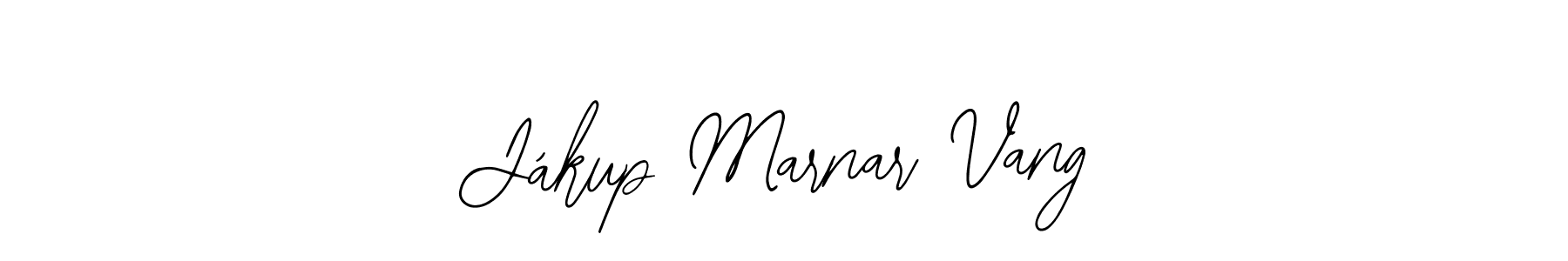 This is the best signature style for the Jákup Marnar Vang name. Also you like these signature font (Bearetta-2O07w). Mix name signature. Jákup Marnar Vang signature style 12 images and pictures png