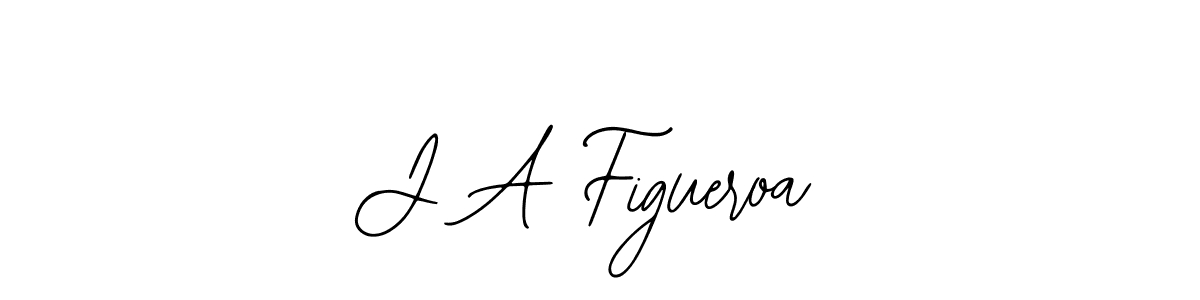 How to make J A Figueroa name signature. Use Bearetta-2O07w style for creating short signs online. This is the latest handwritten sign. J A Figueroa signature style 12 images and pictures png
