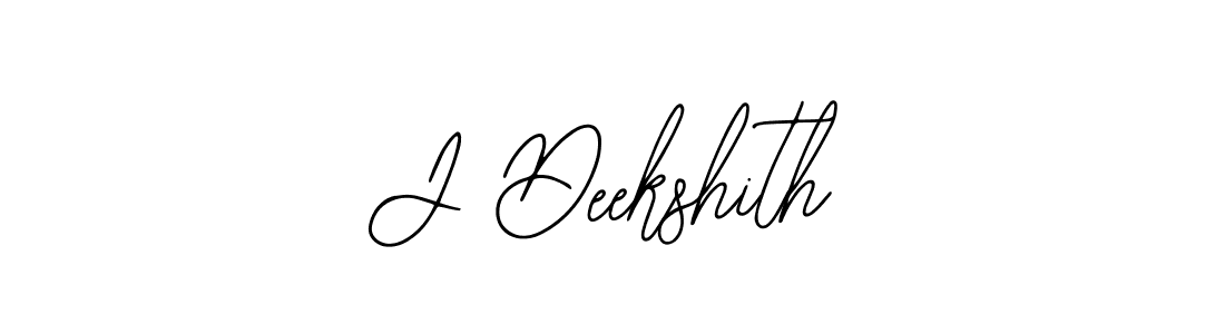 Use a signature maker to create a handwritten signature online. With this signature software, you can design (Bearetta-2O07w) your own signature for name J Deekshith. J Deekshith signature style 12 images and pictures png
