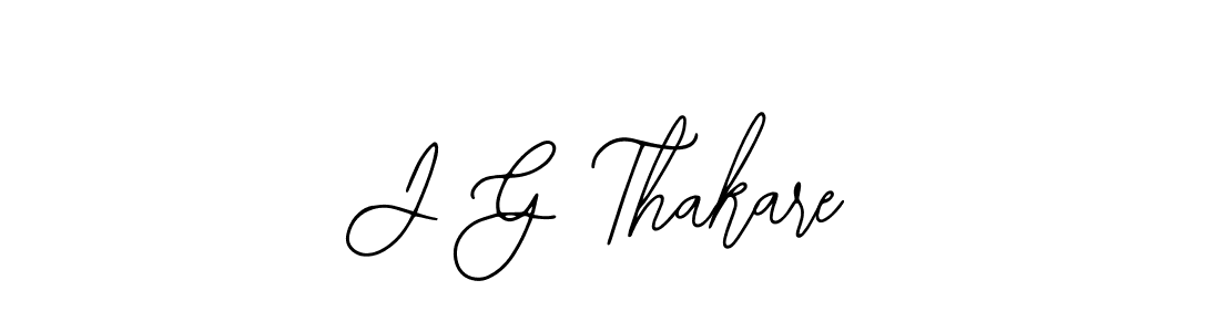 How to make J G Thakare name signature. Use Bearetta-2O07w style for creating short signs online. This is the latest handwritten sign. J G Thakare signature style 12 images and pictures png