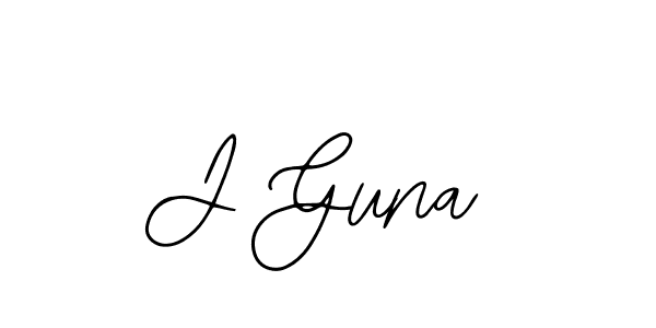 How to make J Guna name signature. Use Bearetta-2O07w style for creating short signs online. This is the latest handwritten sign. J Guna signature style 12 images and pictures png