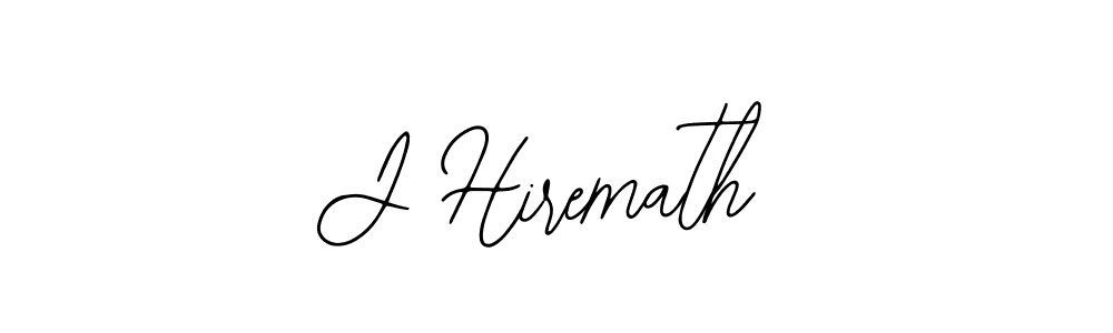 How to make J Hiremath name signature. Use Bearetta-2O07w style for creating short signs online. This is the latest handwritten sign. J Hiremath signature style 12 images and pictures png