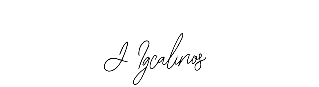 How to make J Igcalinos name signature. Use Bearetta-2O07w style for creating short signs online. This is the latest handwritten sign. J Igcalinos signature style 12 images and pictures png