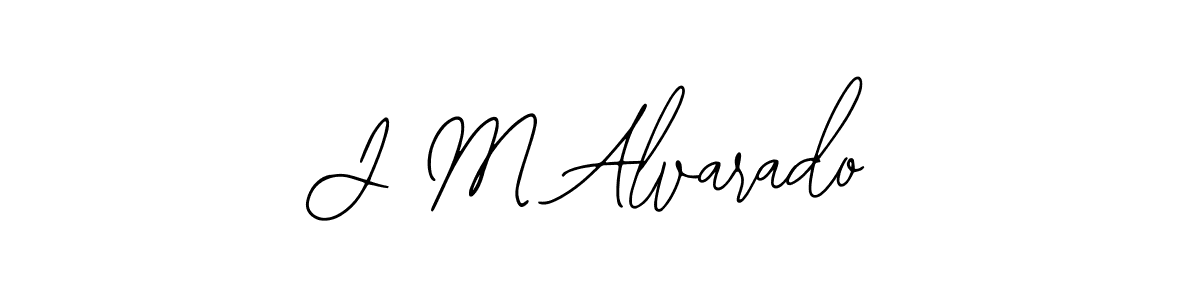 How to make J M Alvarado name signature. Use Bearetta-2O07w style for creating short signs online. This is the latest handwritten sign. J M Alvarado signature style 12 images and pictures png