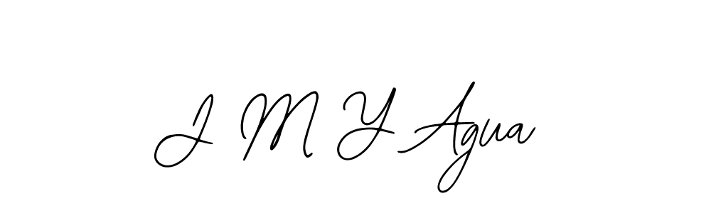 How to make J M Y Agua name signature. Use Bearetta-2O07w style for creating short signs online. This is the latest handwritten sign. J M Y Agua signature style 12 images and pictures png