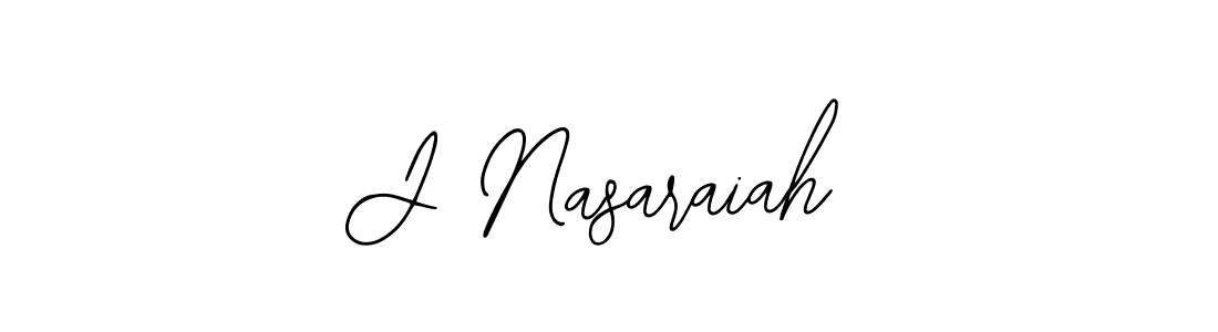 How to make J Nasaraiah name signature. Use Bearetta-2O07w style for creating short signs online. This is the latest handwritten sign. J Nasaraiah signature style 12 images and pictures png