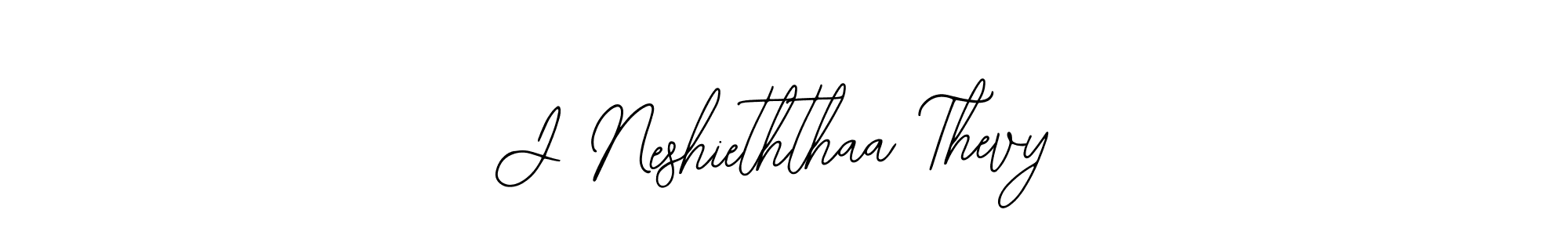 Use a signature maker to create a handwritten signature online. With this signature software, you can design (Bearetta-2O07w) your own signature for name J Neshieththaa Thevy. J Neshieththaa Thevy signature style 12 images and pictures png