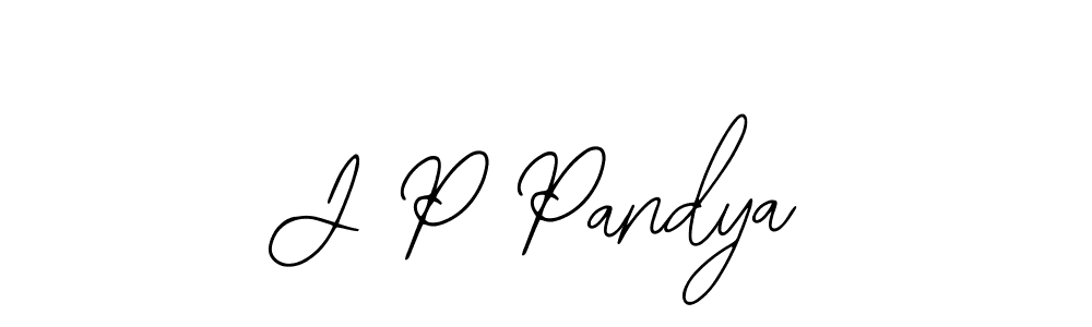 Use a signature maker to create a handwritten signature online. With this signature software, you can design (Bearetta-2O07w) your own signature for name J P Pandya. J P Pandya signature style 12 images and pictures png