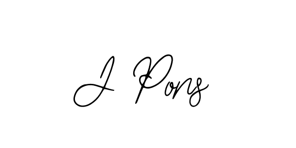 How to make J Pons name signature. Use Bearetta-2O07w style for creating short signs online. This is the latest handwritten sign. J Pons signature style 12 images and pictures png