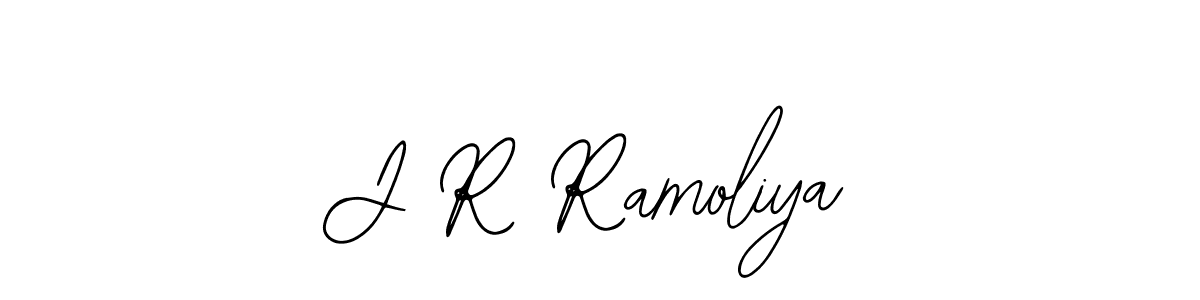 Use a signature maker to create a handwritten signature online. With this signature software, you can design (Bearetta-2O07w) your own signature for name J R Ramoliya. J R Ramoliya signature style 12 images and pictures png