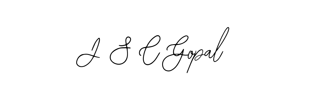 How to make J S C Gopal name signature. Use Bearetta-2O07w style for creating short signs online. This is the latest handwritten sign. J S C Gopal signature style 12 images and pictures png