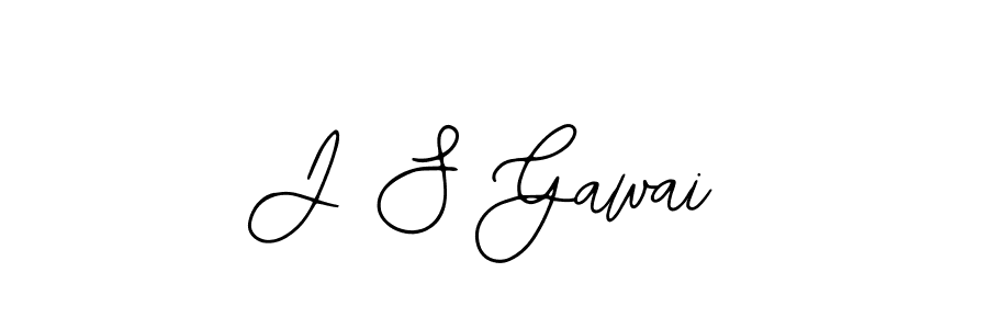 if you are searching for the best signature style for your name J S Gawai. so please give up your signature search. here we have designed multiple signature styles  using Bearetta-2O07w. J S Gawai signature style 12 images and pictures png
