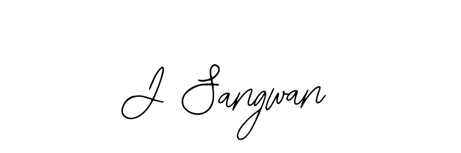 How to make J Sangwan name signature. Use Bearetta-2O07w style for creating short signs online. This is the latest handwritten sign. J Sangwan signature style 12 images and pictures png