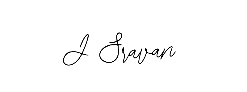 How to make J Sravan name signature. Use Bearetta-2O07w style for creating short signs online. This is the latest handwritten sign. J Sravan signature style 12 images and pictures png