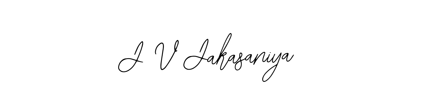 Use a signature maker to create a handwritten signature online. With this signature software, you can design (Bearetta-2O07w) your own signature for name J V Jakasaniya. J V Jakasaniya signature style 12 images and pictures png