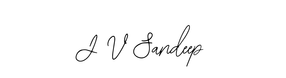 The best way (Bearetta-2O07w) to make a short signature is to pick only two or three words in your name. The name J V Sandeep include a total of six letters. For converting this name. J V Sandeep signature style 12 images and pictures png
