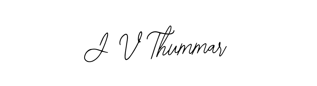 How to make J V Thummar name signature. Use Bearetta-2O07w style for creating short signs online. This is the latest handwritten sign. J V Thummar signature style 12 images and pictures png
