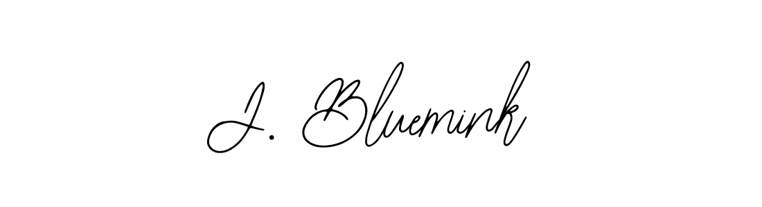 How to make J. Bluemink name signature. Use Bearetta-2O07w style for creating short signs online. This is the latest handwritten sign. J. Bluemink signature style 12 images and pictures png