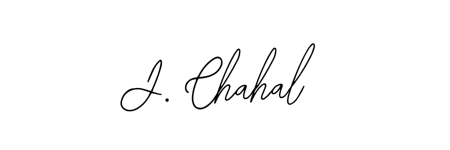 How to make J. Chahal name signature. Use Bearetta-2O07w style for creating short signs online. This is the latest handwritten sign. J. Chahal signature style 12 images and pictures png