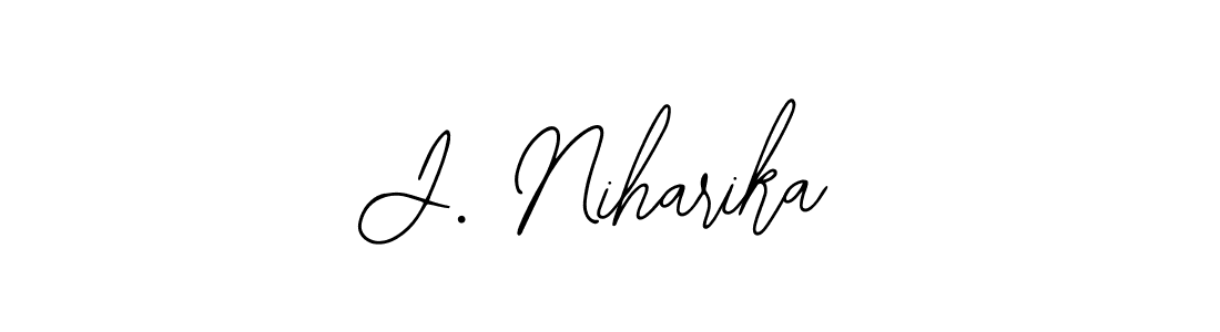 Design your own signature with our free online signature maker. With this signature software, you can create a handwritten (Bearetta-2O07w) signature for name J. Niharika. J. Niharika signature style 12 images and pictures png