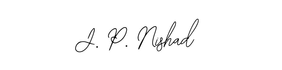 How to make J. P. Nishad name signature. Use Bearetta-2O07w style for creating short signs online. This is the latest handwritten sign. J. P. Nishad signature style 12 images and pictures png