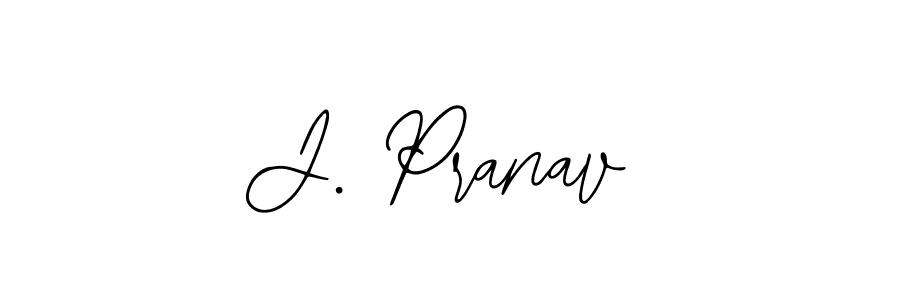 How to make J. Pranav name signature. Use Bearetta-2O07w style for creating short signs online. This is the latest handwritten sign. J. Pranav signature style 12 images and pictures png