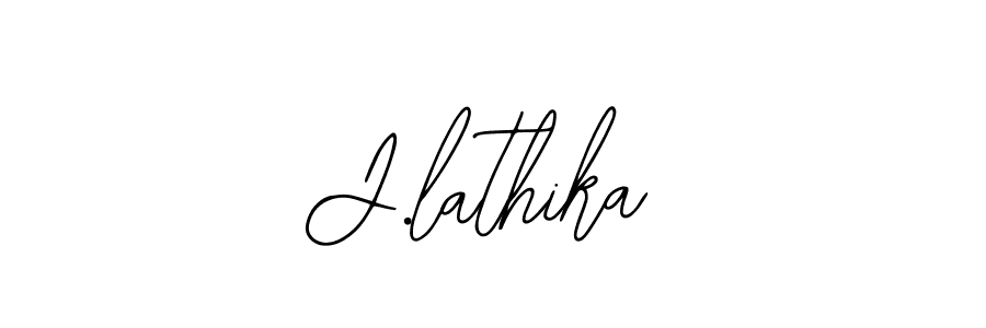 How to make J.lathika name signature. Use Bearetta-2O07w style for creating short signs online. This is the latest handwritten sign. J.lathika signature style 12 images and pictures png