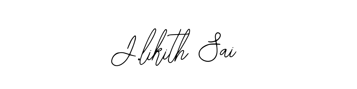 The best way (Bearetta-2O07w) to make a short signature is to pick only two or three words in your name. The name J.likith Sai include a total of six letters. For converting this name. J.likith Sai signature style 12 images and pictures png