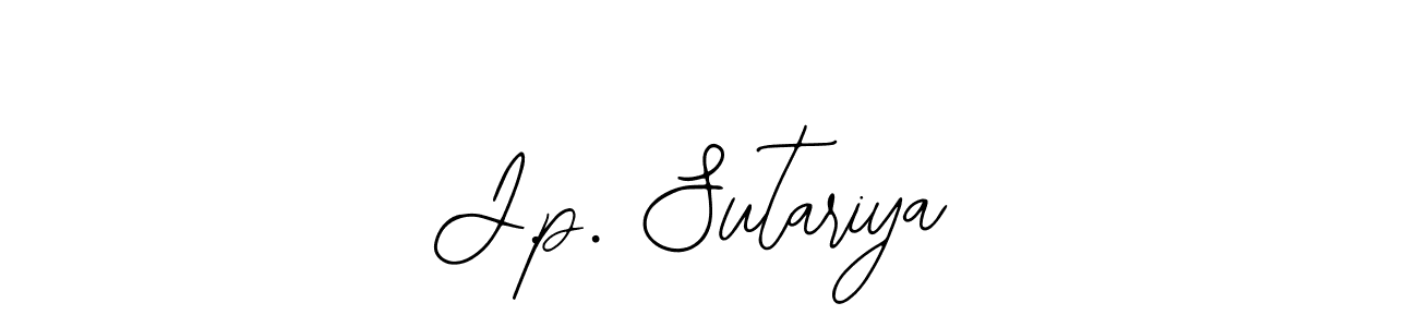 Design your own signature with our free online signature maker. With this signature software, you can create a handwritten (Bearetta-2O07w) signature for name J.p. Sutariya. J.p. Sutariya signature style 12 images and pictures png