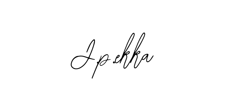 Design your own signature with our free online signature maker. With this signature software, you can create a handwritten (Bearetta-2O07w) signature for name J.p.ekka. J.p.ekka signature style 12 images and pictures png