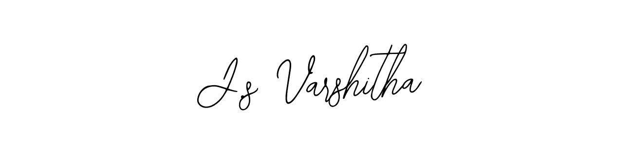 How to make J.s Varshitha name signature. Use Bearetta-2O07w style for creating short signs online. This is the latest handwritten sign. J.s Varshitha signature style 12 images and pictures png