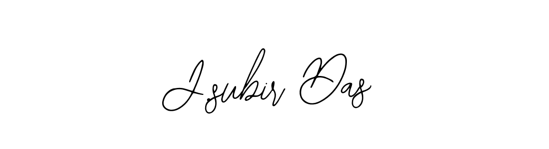 How to make J.subir Das name signature. Use Bearetta-2O07w style for creating short signs online. This is the latest handwritten sign. J.subir Das signature style 12 images and pictures png