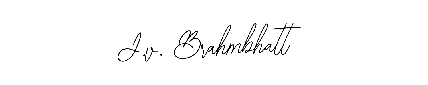 Use a signature maker to create a handwritten signature online. With this signature software, you can design (Bearetta-2O07w) your own signature for name J.v. Brahmbhatt. J.v. Brahmbhatt signature style 12 images and pictures png