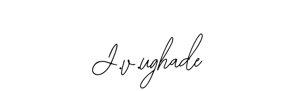 The best way (Bearetta-2O07w) to make a short signature is to pick only two or three words in your name. The name J.v.ughade include a total of six letters. For converting this name. J.v.ughade signature style 12 images and pictures png