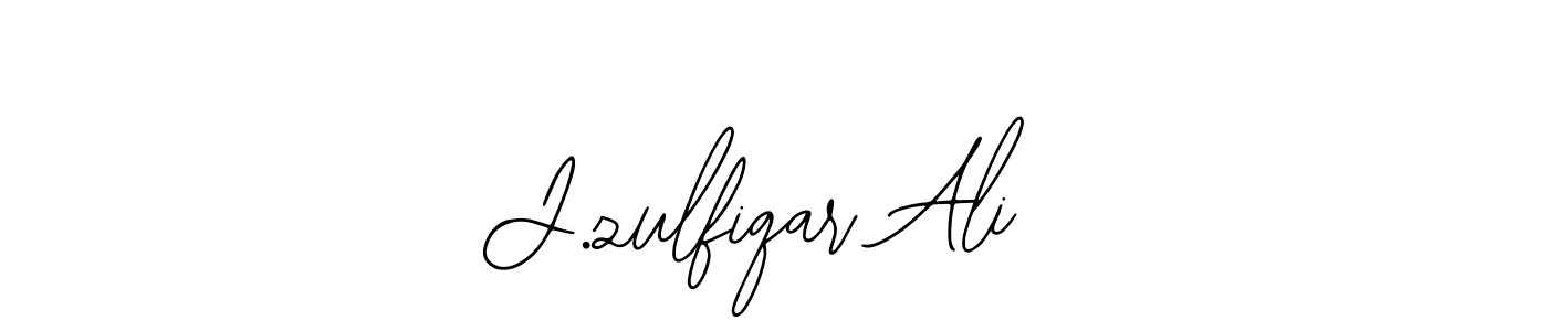 How to make J.zulfiqar Ali name signature. Use Bearetta-2O07w style for creating short signs online. This is the latest handwritten sign. J.zulfiqar Ali signature style 12 images and pictures png