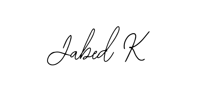 How to make Jabed K name signature. Use Bearetta-2O07w style for creating short signs online. This is the latest handwritten sign. Jabed K signature style 12 images and pictures png