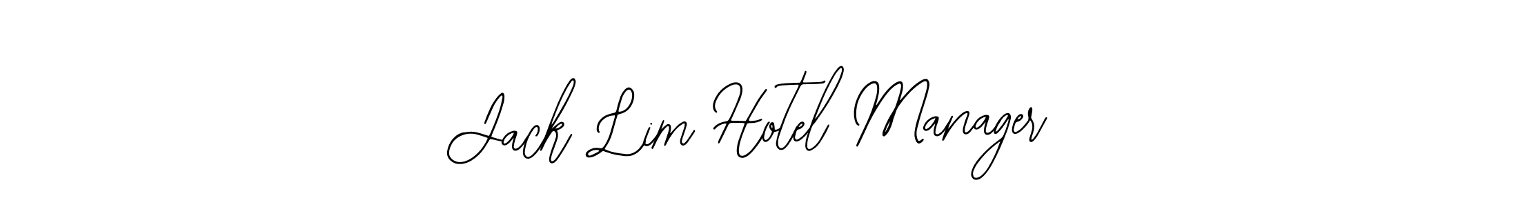 Design your own signature with our free online signature maker. With this signature software, you can create a handwritten (Bearetta-2O07w) signature for name Jack Lim Hotel Manager. Jack Lim Hotel Manager signature style 12 images and pictures png